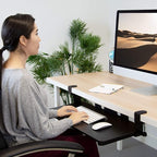 Mount-It! Under-Desk Keyboard Tray, Slide-Out Clamp-On Keyboard and Mouse Drawer, 26.4" W x 11.8" D Ergonomic Retractable Platform for Typing, No-Drill Installation, Black