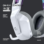 Logitech G733 Lightspeed Wireless Gaming Headset, Suspension Headband, Lightsync RGB, Blue VO!CE Mic, PRO-G Audio – White, Gaming Headset Wireless, PC, PS5, PS4, Switch Compatible