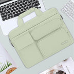 MOSISO Laptop Shoulder Bag, Computer Bag with 2 Raised&1 Flapover&1 Horizontal Pocket&Handle&Belt
