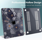 TWOLSKOO for M4 MacBook Air 13.6 inch Case 2025-2022 Release M4 A3240 M3 A3113 M2 A2681, Plastic Hard Shell & Screen Protector & Keyboard Cover & Trackpad Film, Wild Flower