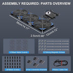 120mmx3 360mm Adjustable Computer PC Vent Fans 3-12V Speed Controller for Chicken Coop Rack Space Window Wall Cabinet Server Mining Rig Exhaust Cooling