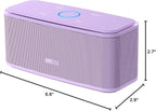 DOSS SoundBox Touch Wireless Bluetooth Speaker with 12W HD Sound and Bass, IPX5 Water-Resistant, 20H Playtime, Handsfree, Portable for Office, Home, Outdoor, Travel-Purple