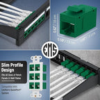 Everest RJ45 CAT6 Keystone Coupler in Green (48-Pack) - RJ45 Coupler - Cat6 Keystone Jacks