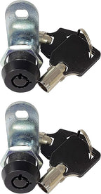 Admiral Locks Tubular Cam Lock, Keyed Alike Removable Key RV Compartment Storage Lock Cabinet Locks (Black Pack of 2, 5/8" 90°)