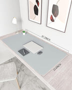 YSAGi Non-Slip Leather Desk Pad XL Size, Waterproof Laptop Computer Desk Keyboard Mat, Table Protector Blotter Mat, Large Mouse Pad for Office/Work/Home/Decor(Silver-Grey, 47.2" x 23.6")-No Band
