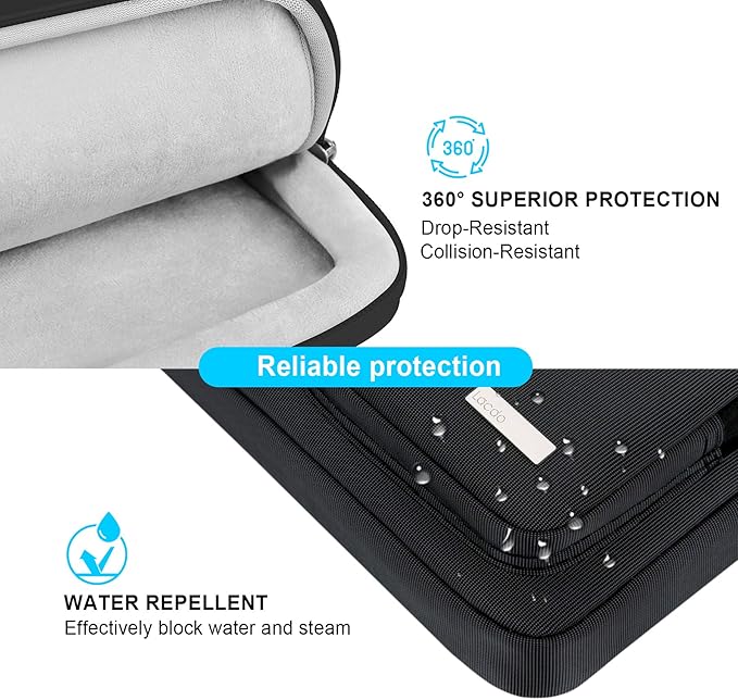 Lacdo 360° Protective Laptop Shoulder Bag for 15 inch New MacBook Air M4 A3241 2025, M3 A3114, M2 A2941 2024-2023, 15 inch MacBook Pro A1990 A1707, Dell XPS 15 Plus 2022-2020 Computer Case Bag, Black