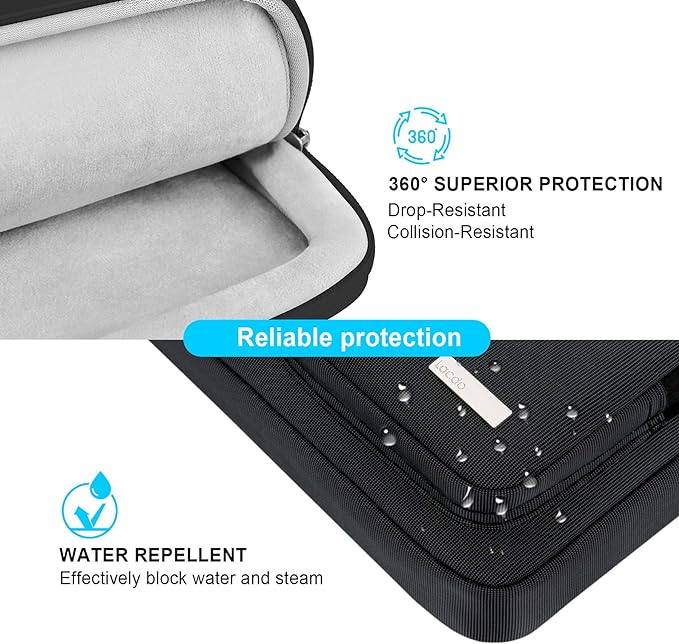 Lacdo 360° Protective Laptop Shoulder Bag, 16 inch Laptop Bag for 16 inch New MacBook Pro M4/M3/M2 /M1 Pro Max A3403 A3186 A2991 A2780 A2485 2024-2019, 15" Surface Laptop 7th Copilot+PC Computer,Black