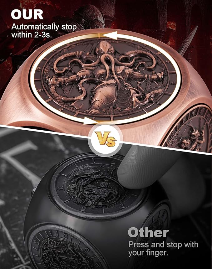 Kabinka Spinner Dice for 7 in 1 DND Dice Set, Unique Metal Dice for Dungeons and Dragons RPG Role Playing Gaming (Red Copper)