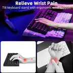Ospelelf Computer Keyboard Stand Tilt with Wrist Rest, Comfy Ergonomic Keyboard Riser Holder for Desktop