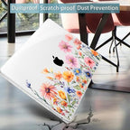 Mektron for MacBook Air 13 Case A1466/A1369 (2010-2017 Release), Snap-on Plastic Hard Shell Cover for MacBook Air 13.3 inch with Keyboard Cover, Floral P165