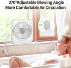 Portable Table fan, Window Fan,Small Box Fan with 3 Powerful Speed & 4 Timer Setting, 270° Pivoting Quiet Square DC Fan for Home Office Bedroom Bathroom Kitchen