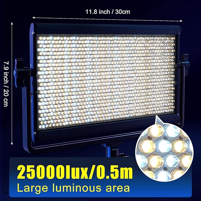 GVM 65W RGB Video Light with Bluetooth Control, 1300D LED Video Lighting Kit, 25000lux/0.5m, 360° Full Color Photography Lighting Kit, 3 Packs Led Panel Light for YouTube, Web Conference, Streaming