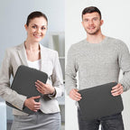 RAINYEAR Laptop Sleeve Case Compatible with 13.3 Inch Notebook Computer Tablet Chromebook 14" MacBook Pro M1 M2 M3 M4 Pro/Max Soft Cover Protective Case Zipper Carrying Bag (Gray, Upgraded Version)