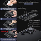 WSKEN for Samsung Galaxy S24 Ultra Camera Lens Protector, Ultra Thin Scratch Resistant 9H Tempered Glass with Aluminum Metal Circle Camera Screen Protector Cover Accessories, Black