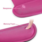 MOSISO Wrist Rest Support for Mouse Pad & Keyboard Set, Ergonomic Mousepad Non-Slip Base Home/Office Pain Relief & Easy Typing Cushion with Neoprene Cloth & Raised Memory Foam, Rose Red