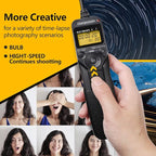 Camera Wired Timer Shutter Release, Camera Intervalometer Shutter Release Cords Compatible with Nikon D5, D6, D800, D850, D810; Replaces Nikon MC-30