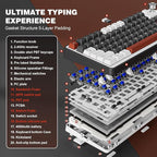 YUNZII B75 PRO Wireless Mechanical Keyboard,75% Layout with Knob,Hot Swap Gasket Custom Structure,Creamy Pre-lubed Switches,RGB Backlit,Bluetooth/Type-C/2.4G for Win/Mac(Blue Grey Switch,Black)