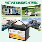 12V Lithium Battery-100Ah Lithium Phosphate Iron LiFePO4 Deep Cycle Battery,100A BMS,4000+ Cycles,Perfect for RV,Trolling Motor,Home Storage,Solar Power System and Outdoor Camping