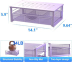 gianotter Computer Monitor Stand Riser, office organizer with Drawer, Office Organizers Storage for Classroom Office Supplies (Purple)