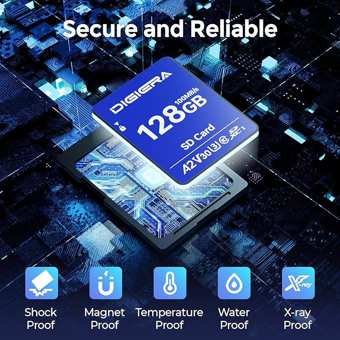 128GB CS100 SDXC UHS-I Memory Card - up to 100MB/s, C10, U3, V30, 4K UHD, SD Card for Computers, Digital Cameras, Home Theatre Devices, Car Navigation Systems (2 Pack)