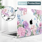 TWOLSKOO Compatible with M4 MacBook Air 15 inch Case 2025-2023 Released Model M4 A3241 M3 A3114 M2 A2941, Plastic Hard Shell & Screen Protector & Keyboard Cover & Trackpad Film, Colorful Hydrangea