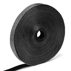 WILLBOND 1 Inch x 90ft Fastening Tape Cable Ties Reusable Fastening Nylon Tape Double Side Hook Roll Hook and Loop Straps Wires Cords Management Wire Organizer Straps (Black)