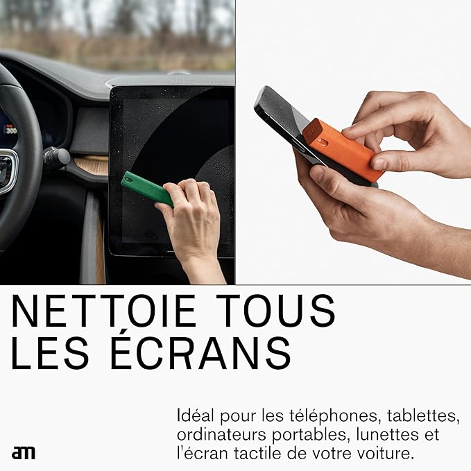 am Screen Cleaner Mist Spray with Microfiber Cloth Around – Alcohol-Free, Streak-Free Screen Cleaning Kit for Smartphones, Tablets, Laptops, Smart TVs & Car Screens, 1 Pack, Orange