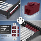 Everest RJ45 CAT6 Keystone Coupler in Red (6-Pack) - RJ45 Coupler - Cat6 Keystone Jacks