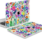 Mektron for MacBook Air 13 Case A1466/A1369 (2010-2017 Release), Snap-on Plastic Hard Shell Cover for MacBook Air 13.3 inch with Keyboard Cover,Bright-Coloured Flowers