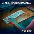 Logitech G915 X Lightspeed Wireless Mechanical Gaming Keyboard, Double-Shot PBT Keycaps, Fully Programmable Keys, RGB Backlit Mac/PC Gaming Keyboards, Aluminum Finish, GL Tactile Switches, White