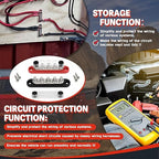 150A 12V Power Distribution Block with 5 x 1/4" (M6) Studs Max 150A 48V DC 300V AC for Automotive Car Marine Truck Boat