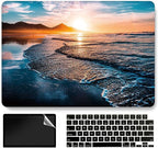 Beach Sunset Hard Case Compatible with MacBook Air 13 Inch Case 2017 2016 2015 2014 2013 2012 2011 2010 Release A1466/A1369,AMCJJ Plastic Hard Shell Cover & Keyboard Cover &Screen Protector