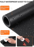 TopMade Mouse Pad with 15W Wireless Charging, XXL Large Leather Desk Mat, Waterproof Gaming Mousepad Home Office Desk Pad Protector, Computer Keyboard Pad, Mouse Mat for for MacBook, PC, Laptop, Black