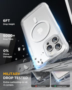 Miracase Magnetic for iPhone 15 Pro Max Case 6.7'' [Compatible with Magsafe] Full-Body Drop Proof Phone Case for iPhone 15 Pro Max with Built-in 9H Tempered Glass Screen Protector,Matte White