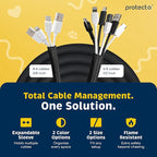 PROTECTO Heavy Duty Dog & Cat Cord Protector 10ft - Easy-to-Use Critter Cord Cover for Pet - Clear Odorless Black Color - No Chew Solution for Power, Audio & Video Wire - Tubing