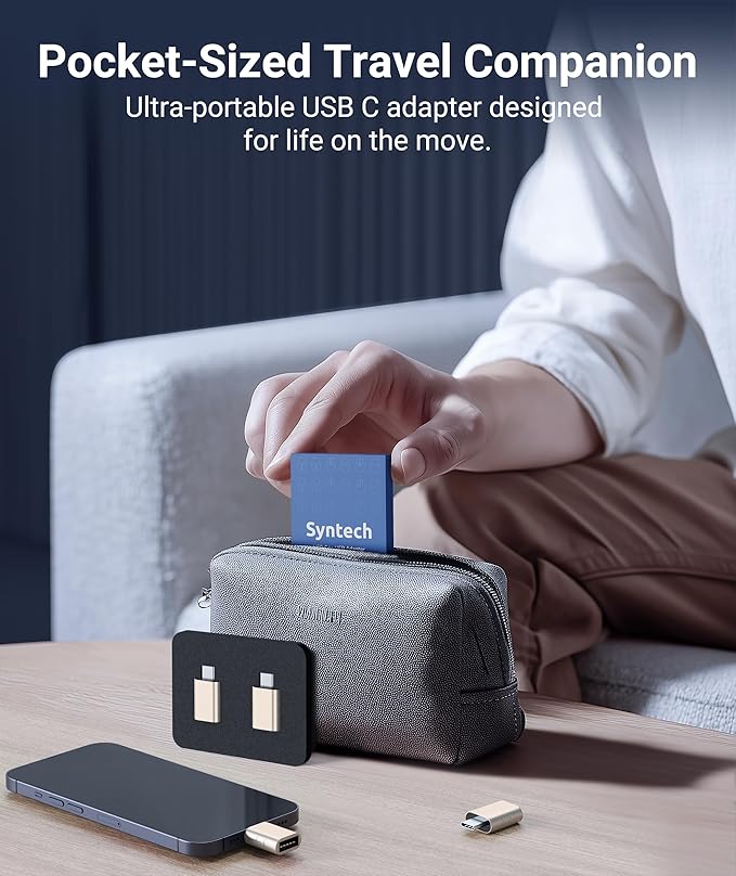 Syntech USB C to USB Adapter Pack of 2 USB C Male to USB3 Female Adapter Compatible with iPhone 16 Pro Max MacBook Pro Air 2023 iMac iPad mini Pro, Other Type C or Thunderbolt 4/3 Devices, Starlight