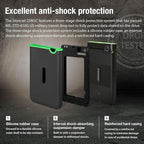 Transcend 4TB SJ25M3C, USB 3.1 Portable Hard Drive Rugged, Anti-Shock Resistant, Compact and Lightweight with Lightning-Fast Speeds, One Touch Backup Button, Type C, Iron Grey - TS4TSJ25M3C