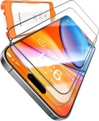 UltraGlass Unbreak Top 9H+ Glass for iPhone 16 Plus Screen Protector [12FT Military Grade Shatterproof] [Full Coverage] Tempered Glass [Longest Durable] 2 Pieces
