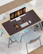 Leather Desk Pad Protector,48" x 23"Large Desk mat,Office Desk Mat, Non-Slip PU Leather Desk Blotter,Mouse pad,Waterproof Keyboard mat for Office/Home/Decor (Coffee)