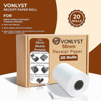Receipt Paper Roll for 58mm Mobile Portable Thermal Printer (Pack 20 rolls)