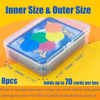 8 Pcs Playing Card Case, Small Clear Box, Plastic Deck Box, Card Deck Holder, Game Card Storage Organizer (8 pcs Standard) (No Cards)