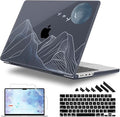 for MacBook Pro 16 inch Case 2021 2022 2023 2024 Release A3186 A3403 M4 A2991 M3 A2780 M2 A2485 M1 Pro/Max, Hard Shell Case with Screen Protector & Keyboard Cover, Abstract Mountain