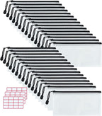 Vuzvuv 30pcs 9.1"x 4.5" Mesh Zipper Pouch Zipper Bags, Zipper Case Pouch Bulk, Mesh Bag for File, Makeup, Board Game Office Home Travel Storage