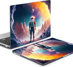 Batianda Premium Case for New MacBook Air 15 inch 2025 2024 2023 with M4 M3 M2 Chip, Designed Black Protective Plastic Hardshell & Keyboard Cover & Screen Protector, Astronaut