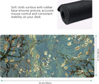 Almond Blossoms Large Mouse Pad,Gaming Keyboard Desk Pad,Extended Mouse Mat Non-Slip Rubber Base with Stitched Edges for Office Game Home XXL 35.4"x15.7"
