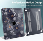 TWOLSKOO Compatible with M4 MacBook Air 15 inch Case 2025-2023 Released Model M4 A3241 M3 A3114 M2 A2941, Plastic Hard Shell & Screen Protector & Keyboard Cover & Trackpad Film, Wild Flower