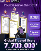 HTU 2025 Best Car Phone Holder 【Ultimate 5-in-1 & Upgraded 100+LBS Strongest Suction】【True Military-Grade & Safety Cert】 360° Windshield Dashboard Vent Mount Stand for iPhone Android & Truck, Purple