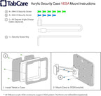 TABcare Anti-Theft Acrylic VESA Enclosure for Apple iPad 2/3/4 9.7" with Free Wall Mount Kit & 90-Degree Angle Charge Cable (iPad 2/3/4 9.7", White)