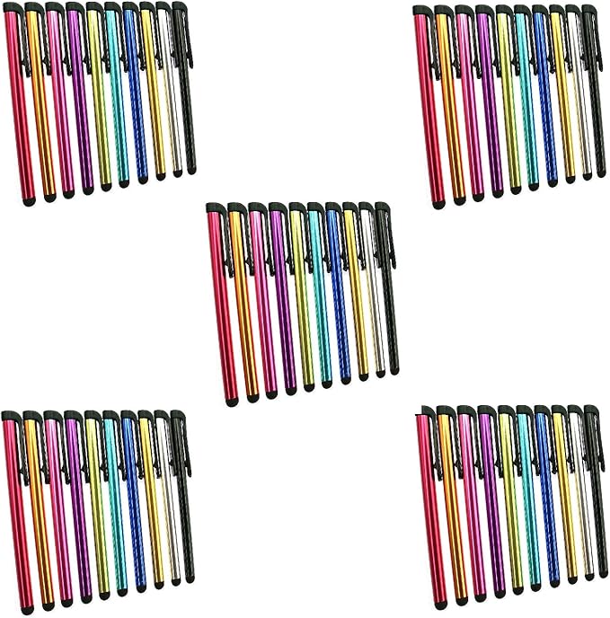 INNOLIFE Metal Stylus Touch Screen Pen Compatible with Apple iPhone 4 4S 5 5S 5C 6 6 Plus iPad Galaxy Tablet Smartphone PDA (50)