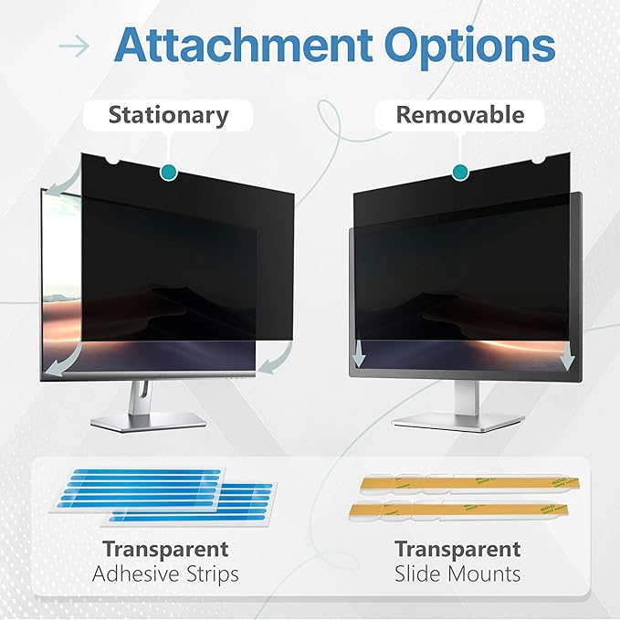 VINTEZ [2 Pack] 22 Inch 16:9 Privacy Screen for Computer Monitor and Laptop - Anti Glare Protector Film Blue Light Filter Eye Protection - Computer Screen Privacy Shield